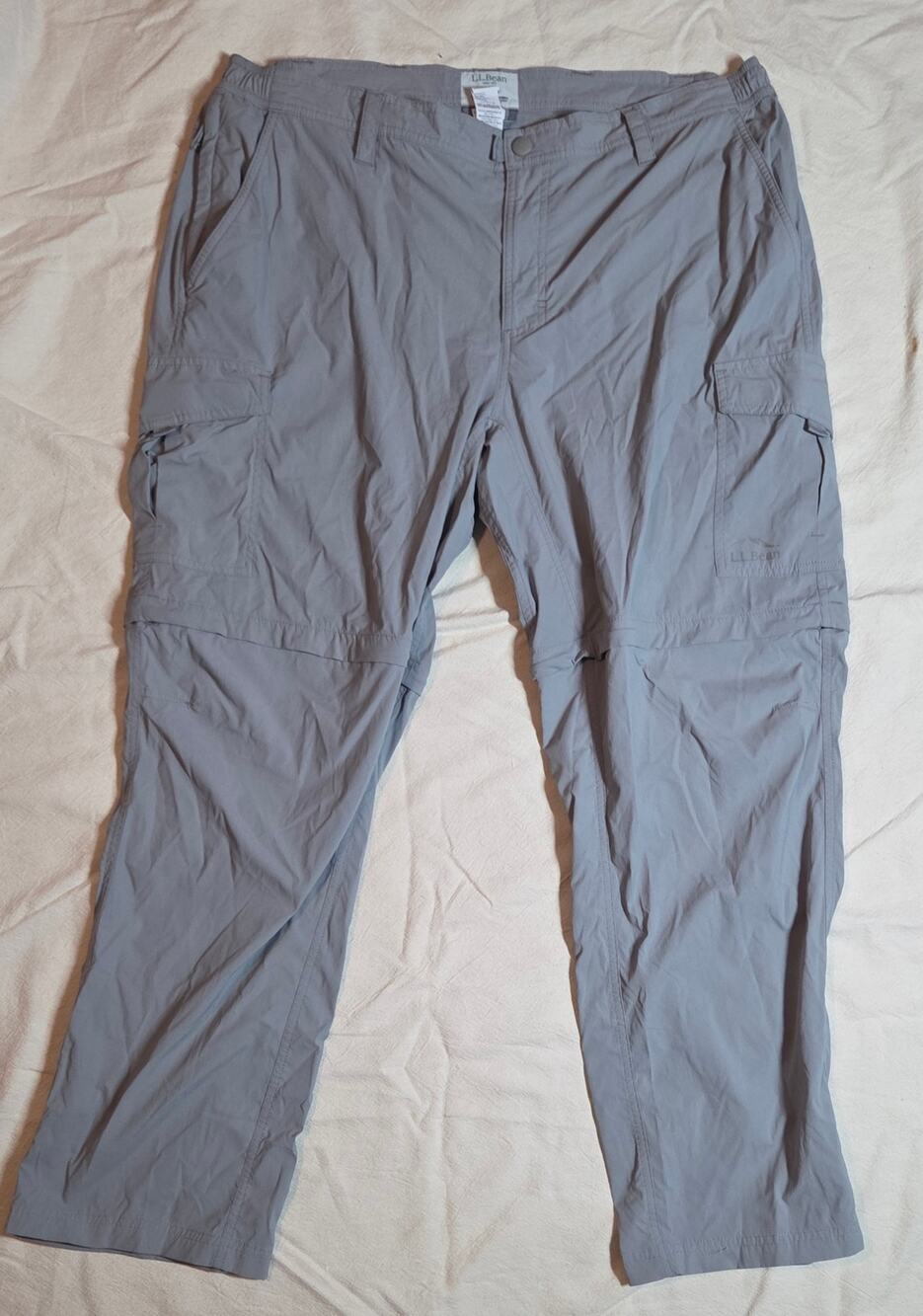 L.L. Bean Vista Trekking Convertible Pants Men's XL Reg Gray Cargo Hiking